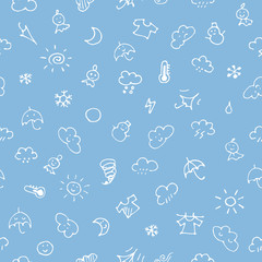 天気イラストの手描きスケッチ模様