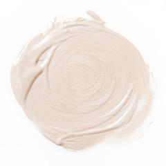 Liquid makeup foundations/blush on white background