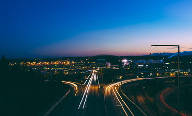 Urban Freeway at Night