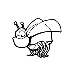 cute and funny bugs. Animal cartoon character . Vector Illustration.