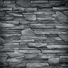 Peel and stick wall murals Stones pattern of decorative black slate stone wall surface