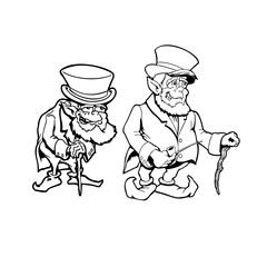 america old man. cartoon character . Vector Illustration.