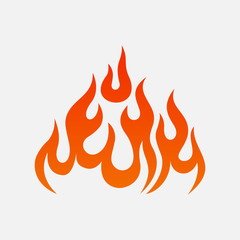 isolated elegant fire with red gradient flame