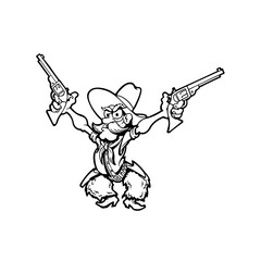 old cowboy cartoon character. Vector Illustration.