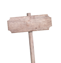 Wooden sign isolated on white