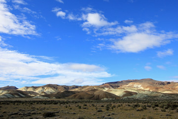 Naklejka na ściany i meble Beautiful badlands in the Chubut valley, along route 12, Chubut, Argentina