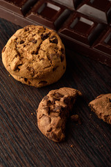 Concept with chocolate on black background V / Italian food 