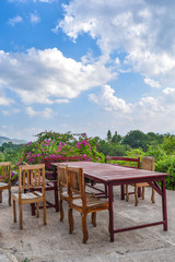 Table and chair in outdoor