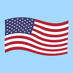 Fototapeta premium USA flag flying vector illustration