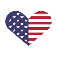 Fototapeta premium USA flag hearts shape vector illustration for Independence Day, Memorial Day or others