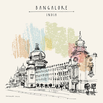 Realistic Illustration Sketch Vidhana Soudha Bengaluru Stock Illustration  1860391660  Shutterstock