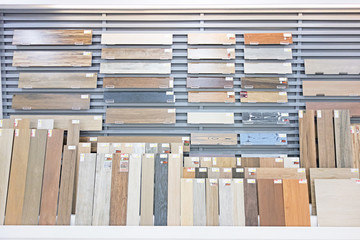 Modern Wooden Ceramic tiles Display in the Luxuary Shopping Mall.