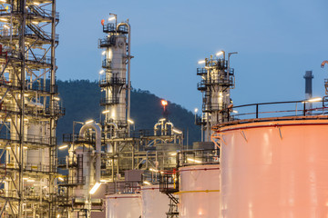 Oil Refinery factory Petroleum at night