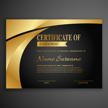 luxury dark certificate design template