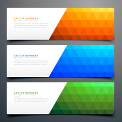 Fototapeta premium abstract colorful banners set with triangle pattern