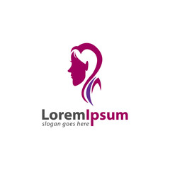 Shilouette of Beauty Girl in Purple Color