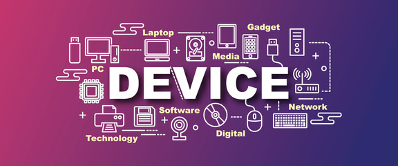 device vector trendy banner