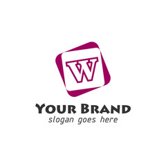 Initial Letter W Rounded Design Logo