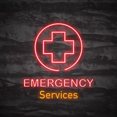 emergency neon logo