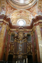 Interior of the main church in monastery in Melk, Austria