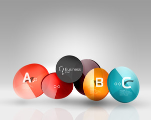 Colorful glossy circle infographics