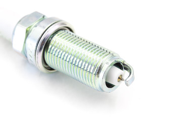 Ignition plug isolated on white, automotive part