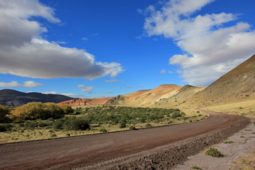 Beautiful badlands in the Chubut valley, along route 12, Chubut, Argentina