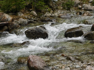 Water move through stones