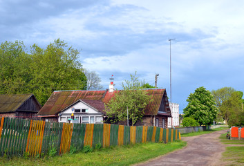 Fototapeta na wymiar Rural landscape in Belarus: Polonechka village