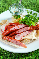 grilled sausages