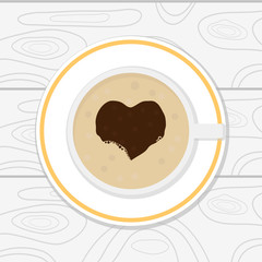 Heart in a coffee cup
