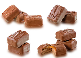 Chocolate bar isolated on white background with clipping path.