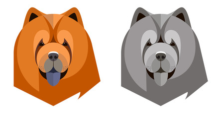 Portrait of a chow-chow in a geometric style