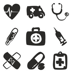 Ambulance Icons Freehand Fill