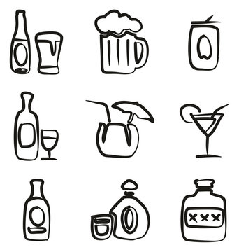 Alcohol Icons Freehand