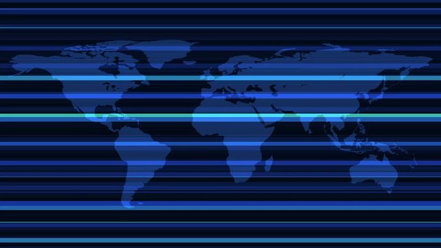 Worldmap template silhouette with stripes. World map for infographic. Available in 4K FullHD and HD video render footage.