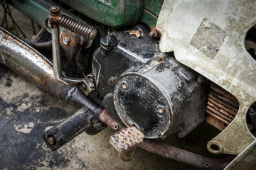 vintage motorcycle engine grungy style