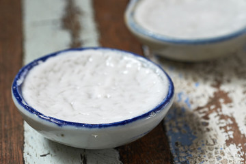 Coconut milk custard, traditional Thai sweet. delicious cuisine.