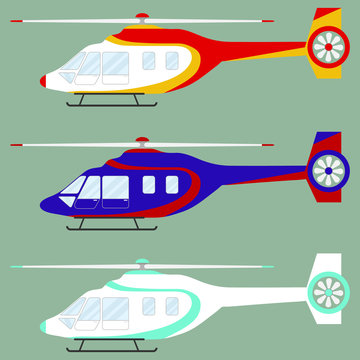 Helicopter, set of helicopters