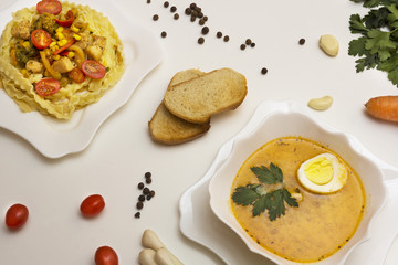 soup and pasta on weekend dinner