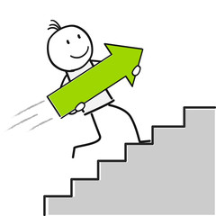 Figur läuft Treppe hoch (Karriere) 