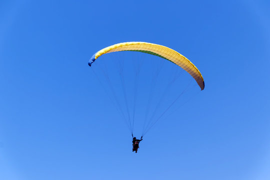 Paragliding in Israel one person in the sky