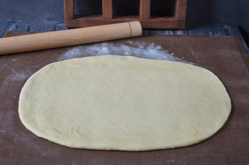Process of preparation of the dough. Ingredients for the dough.