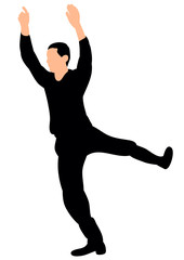 silhouette of a man dancing
