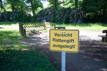 Warnschild Vorsicht Rattengift