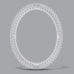 carved vintage frame made of paper with shadow