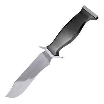 Generic Tactical Combat Knife Isolated On A White Background, 3D Rendering