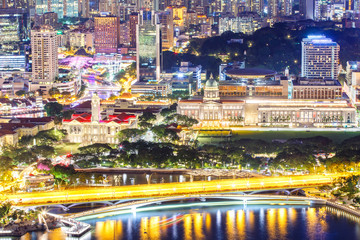 Landscape of the Singapore financial district and business building, Singapore City