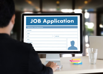 JOB Application Applicant Filling Up the Online  Profession Apply Hiring