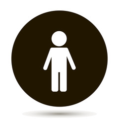 Icon man  on black background.